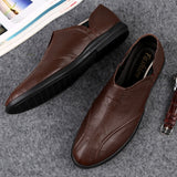 Vipkoala Men Fashion Genuine Leather Casual Loafers Soft Comfortable Breathable Flats Lazy Shoes Men's Lightweigh Moccasins Driving Shoes