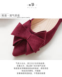 Vipkoala Large Size Spring Bow Flats Shoes Woman Butterfly-Knot Ballets OL Office Shoes Pointed Toe Shallow Slip On Foldable Ballerina