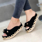 Vipkoala Summer Ladies Sandals Solod Color Bow-Knot Casual Women Slippers Platform Female Slides Slip-On Outdoor New Female Footwear