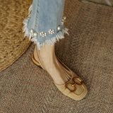 Vipkoala Women's Sandals Elegant Office Ladies Shoes and Sandals Women Casual Shoes Square Heel Sandals Slip On Woman Flats