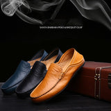 Vipkoala New Fashion Leather Men Shoes Casual Flat Men Shoes Breathable Loafers Men Genuine Leather Moccasins Comfortable Plus Size 38-46