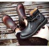 Vipkoala Autumn Winter Fashion Men Motorcycle Boots Genuine Leather Ankle Chelsea Boots Men Shoes Vintage Classic Men Leather Ankle Boots