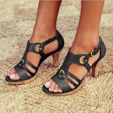 Vipkoala Gladiator Open Peep Toe Women Sandals Summer Shoes For Women Shoes Heels Sandals Women Green Shoes Pumps Slipper Plus Size 34-43