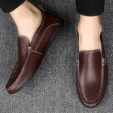 Vipkoala Men Boat Shoes Casual Breathable Mens Loafers Shoes Moccasins Flat Shoes Fashion Homme Leather Footwear