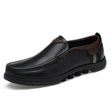 Vipkoala Genuine Leather Slip On Shoes Men Cow Casual Business Soft Black Brown Big Size 48 High Quality Autumn