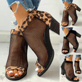 Vipkoala Women Sandals Summer Exposed Toe High-heeled Romanesque Ladies Ankle Boots Mid  Shoes Platform Fish-billed Boot