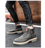 Vipkoala Men High Quality Leather Boots Male Spring Casual Motorcycle Ankle Botas Hombre Men Lace-Up Basic Boots Man Fashion Men Boots