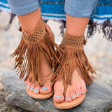 Vipkoala Summer Women Sandals Retro Clip Toe Ladies Gladiator Sexy Vintage Boots Casual Tassel Rome Beach Woman Shoes Female New