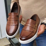 Vipkoala Fashion British Classic High Quality New Men PU Leather Brown Leisure Lefu Shoes Tassel Sports Board Shoes Are Versatile KA593