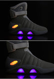 Vipkoala Men Boots Back To The Future USB Rechargeable Led Shoes for Man and Women Fashion Casual Shoes Glowing Desert Boots Men