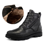 Vipkoala Natural Cow Leather Men Winter Boots Handmade Retro Ankle Boot Genuine Leather Snow Boots