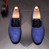 Vipkoala Fashion Trend Slip On Men's Casual Loafers Luxury Rhinestone Lazy Male Wedding Dress Shoes Moccasins Valentines Day