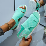 Vipkoala Women Crystal Sandals Breathable Comfort Shopping Ladies Walking Shoes Flat Summer Platform Sandal Shoes Mujer Plus size 43