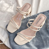 Vipkoala New Fashion Summer Female Sandals Sexy Ladies High Heels Square Open Toe Shoes Women Sandals for Women Size 35-42