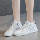 Vipkoala Sneakers For Women PU Leather Platform Spring Autumn Casual White Shoes Ladies Walking Vulcanized Shoes Fashion Sport Flats