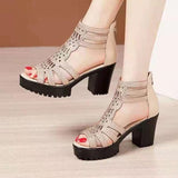 Vipkoala Summer Women's Shoes Fashion High Heels Gladiator Sandals Women Open Toe Fish Mouth Sandals Sexy Platform Shoes High Heels