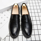 Vipkoala Luxury Brand Penny Loafers men Casual shoes Slip on Leather Dress shoes big size 38-46 Brogue Carving loafer Driving party