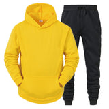 Vipkoala Men's Sets Hoodies+Pants Fleece Tracksuits Solid Pullovers Jackets Sweatershirts Sweatpants Hooded Streetwear Outfits