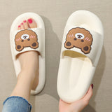 Vipkoala Summer Women Men's Slippers Thick Platform Beach Slide Sandals Non-slip Flip Flops Cartoon Clouds High Heels Ladies Shoes