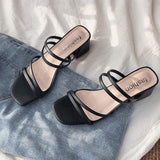 Vipkoala New Fashion Summer Female Sandals Sexy Ladies High Heels Square Open Toe Shoes Women Sandals for Women Size 35-42