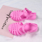 Vipkoala Children Sandals Girls Boys Soft Princess Shoes Candy Jelly Beach Roman Slippers Outdoor PVC Hollow Out Kids Shoes