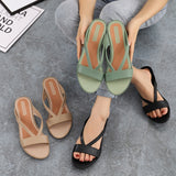 Vipkoala NEW Low Heel Sandals Thick Soled Female Wedge Outdoor Sandals Casual Slippers for Women Summer Footwear Fashion Beach Shoes