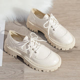 Vipkoala Fashion Ladies Loafers Winter Thick Sole Lace Up Suede Casual Comfortable Heel Shoes Plus Size 43 Womens Shoes