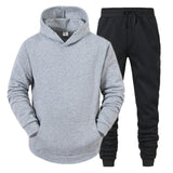 Vipkoala Men's Sets Hoodies+Pants Fleece Tracksuits Solid Pullovers Jackets Sweatershirts Sweatpants Hooded Streetwear Outfits