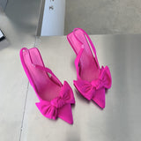 Vipkoala Summer Brand Women Slingback Sandals Shoes Fashion Bow-knot Pointed Toe Slip on Ladies Elegant Dress Pumps Shoes