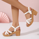 Vipkoala Heel Shoes for Women Summer Fashion Ankle Strap Women's Chunky Heel Sandals Vintage Dress Open Toe Ladies Platform Sandals