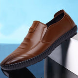 Vipkoala Men Casual Loafers Comfortable Lightweigh Flat Walking Footwear Moccasins Italian Breathable Slip on Male Leather Shoes