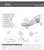 Vipkoala Comemore Summer Women Slippers Crystal Transparent Jelly Sandals Pumps Elegant High Heels Ladies Party Female Women's Shoes