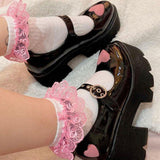 Vipkoala Heart Design Buckle Decor Platform Mary Janes Pumps Spring Dropship Platform Sweet Comfy Woman Shoes Pumps