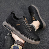 Vipkoala Men's Shoes Men's Shoes Work Labor Insurance Shoes Casual Leather Shoes All-match Waterproof Non-slip Leather Sneakers