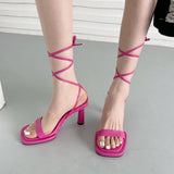 Vipkoala Summer New Brand Ankle Strap Sandal Women Thin High Heel Lace-Up Dress Pumps Shoes Outdoor Gladiator Sandals