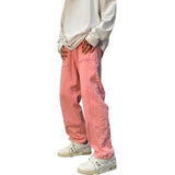 Vipkoala Men's Jeans Pants Classic Style Pink Straight Denim Trousers S-3XL