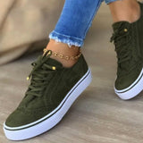 Vipkoala Women Flats Women's Casual Lace Up Shoes Female Platform Suede Footwear Ladies Comforts Breathable Vulcanized Zapatos Mujer