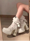 Vipkoala Kawaii Lolita Shoes Girl Platform Mary Jane Shoes Punk Star Moon Buckle Strap Super High Heels New Female Cool Rivet Pumps