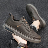 Vipkoala Men's Shoes Men's Shoes Work Labor Insurance Shoes Casual Leather Shoes All-match Waterproof Non-slip Leather Sneakers