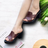 Vipkoala Women Summer New High Heels Slippers Feamle Thick Heel High-heeled Casual Shoes Outdoor Heel Slippers Footwear Zapatos De Mujer