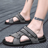 Vipkoala Men Sandals Driving Summer Beach New Fashion Non Slip Soft Slippers Casual Leisure Waterproof Outside Sandals Leather