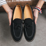 Vipkoala Trend Designer Britain Retro Pointed Tassels Suede Wedding Leather Oxford Shoes Men Casual Loafers  Formal Dress Zapatos Hombre