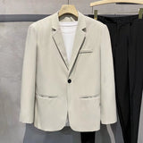 Vipkoala Korean Style Loose Men Blazer Spring Summer Hip Hop Loose Suit  Kpop Oversized Tops Ulzzang Fashion Coat Streetwear Jackets