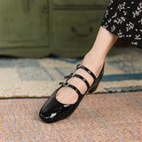 Vipkoala Spring/summer Mary Jane Shoes Patent Leather Woman Shoe French Square Toe Thick Heel Shoes Women Buckle Strap Commute Pumps