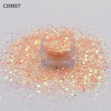 10g/Bag New Arirval Mixed Hexagon Glitter Iridescent Flakes Slice Sparkly Chunky Manicure Nail Art Decoration Accessories