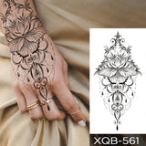 Waterproof Temporary Tattoo Sticker Henna Mehndi Totem Flash Tatto Butterfly Flower Hand Fingers Body Art Arm Fake Tatoo Women