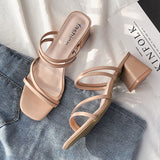 Vipkoala New Fashion Summer Female Sandals Sexy Ladies High Heels Square Open Toe Shoes Women Sandals for Women Size 35-42