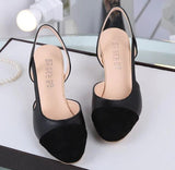 Vipkoala Hot Sale Summer Women Shoes Dress Shoes Mid Heel Square Head Fashion Shoes Wedding Party Sandals Casual Shoes Women