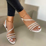 Vipkoala Female Shoes Comfort Slip on Women's Sandals Rhinestones Bling Summer Casual Ladies Flats Woman Sandalias Women Footwear