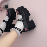 Vipkoala Heart Design Buckle Decor Platform Mary Janes Pumps Spring Dropship Platform Sweet Comfy Woman Shoes Pumps